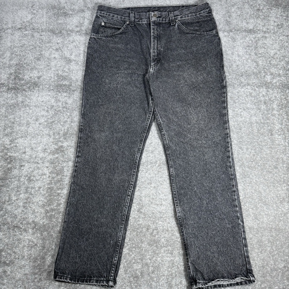 Lee‎ Jeans Men's 36x30 Black Acid Wash Straight Leg USA Vintage